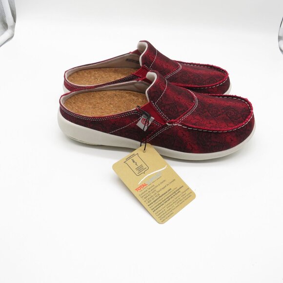 Spenco Women's Red Slip-On Clogs Cork Insole Size 7 Comfort Support NIB - Picture 3 of 8